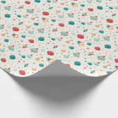 Retro Weihnachtsschmuck Minimales Muster Geschenkpapier (Ecke)