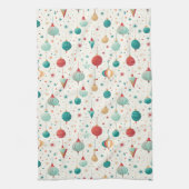 Retro Weihnachtsschmuck Minimales Muster Geschirrtuch (Vertikal)