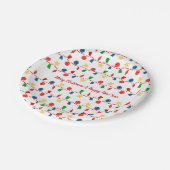 Retro Weihnachtsschmuck mit roter Garage Pappteller (Schrägansicht)