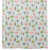 Retro Weihnachtsschmuck | Moderne Mitte des Jahrhu Duschvorhang (Vorderseite)