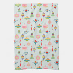 Retro Weihnachtsschmuck   Moderne Mitte des Jahrhu Geschirrtuch