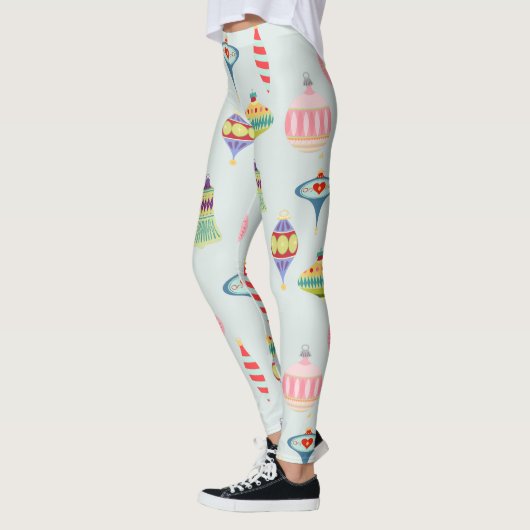 Retro Weihnachtsschmuck | Moderne Mitte des Jahrhu Leggings (Links)
