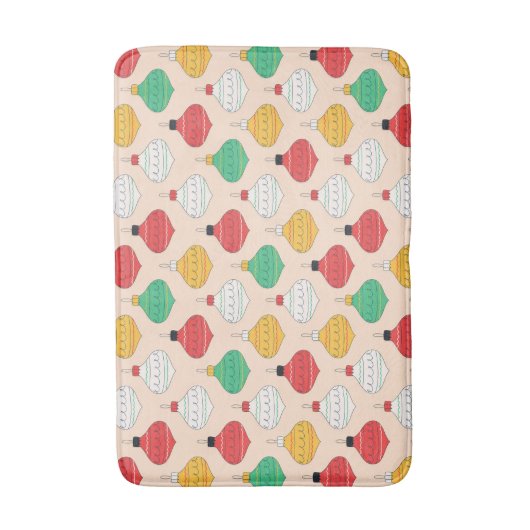 Retro Weihnachtsschmuck Muster Badematte (Vorderseite Vertikal)