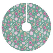 Retro Weihnachtsschmuck Muster Baumrock Polyester Weihnachtsbaumdecke (Vorderseite)