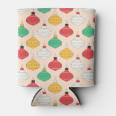 Retro Weihnachtsschmuck Muster Dosenkühler (Vorderseite)