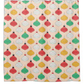 Retro Weihnachtsschmuck Muster Duschvorhang (Vorderseite)