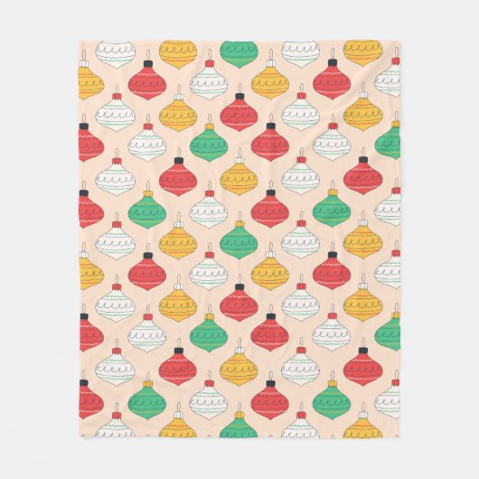 Retro Weihnachtsschmuck Muster Fleecedecke (Vorderseite)