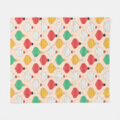 Retro Weihnachtsschmuck Muster Fleecedecke (Vorderseite (Horizontal))