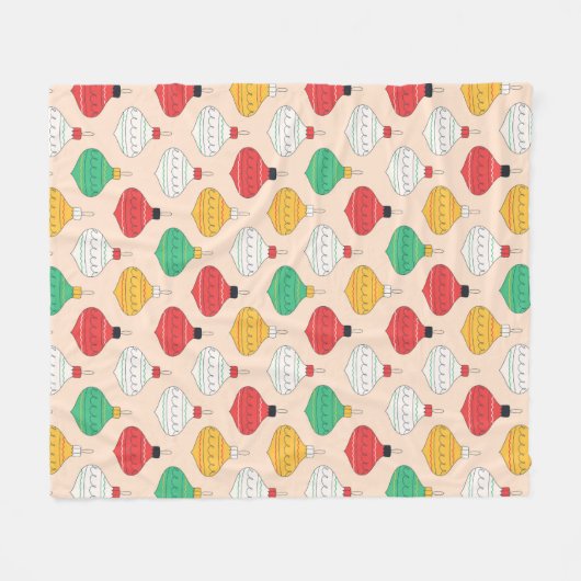 Retro Weihnachtsschmuck Muster Fleecedecke (Vorderseite (Horizontal))