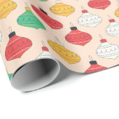 Retro Weihnachtsschmuck Muster Geschenkpapier (Rolleneckpunkt)
