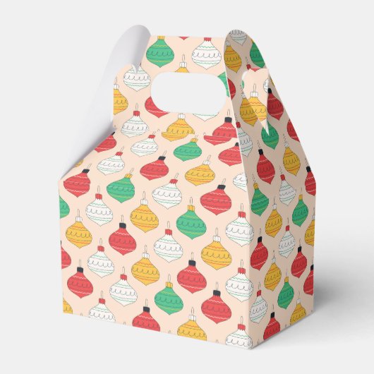 Retro Weihnachtsschmuck Muster Geschenkschachtel (Vorderseite)