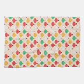 Retro Weihnachtsschmuck Muster Geschirrtuch (Horizontal)