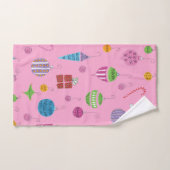 Retro Weihnachtsschmuck Muster Handzeichnung Badhandtuch Set (Handtuch)