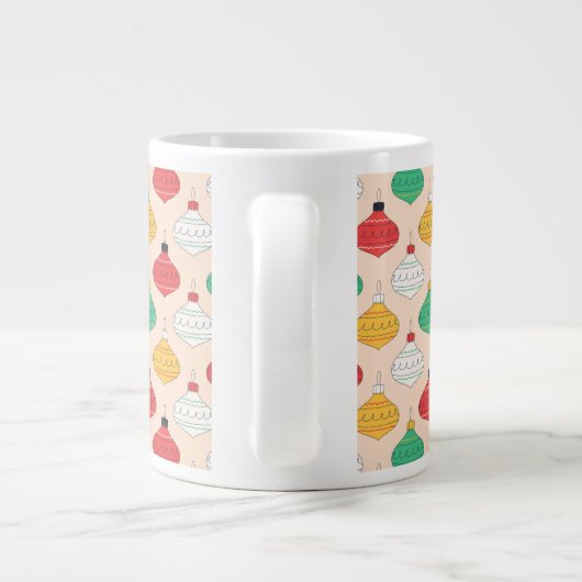 Retro Weihnachtsschmuck Muster Jumbo-Tasse (Rückseite)
