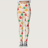 Retro Weihnachtsschmuck Muster Leggings (Vorderseite)