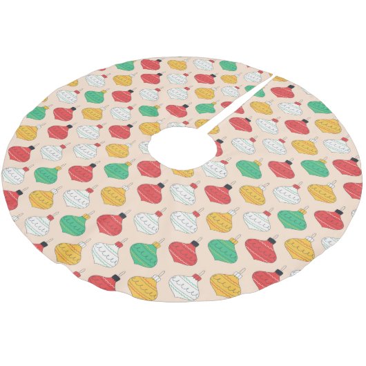 Retro Weihnachtsschmuck Muster Polyester Weihnachtsbaumdecke (Schrägansicht)