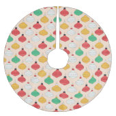 Retro Weihnachtsschmuck Muster Polyester Weihnachtsbaumdecke (Vorderseite)