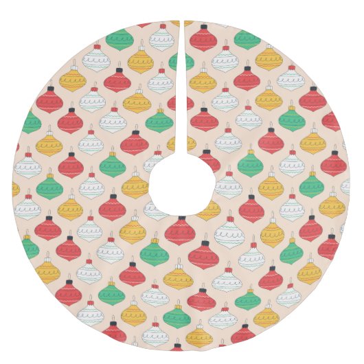 Retro Weihnachtsschmuck Muster Polyester Weihnachtsbaumdecke (Vorderseite)