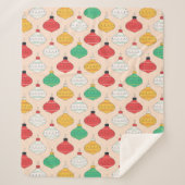 Retro Weihnachtsschmuck Muster Sherpadecke (Vorderseite)