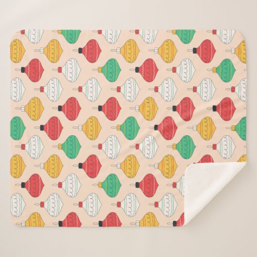Retro Weihnachtsschmuck Muster Sherpadecke (Vorderseite (Horizontal))