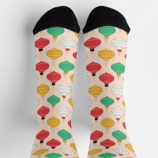 Retro Weihnachtsschmuck Muster Socken (Oben)