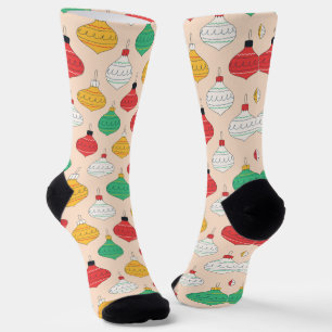 Retro Weihnachtsschmuck Muster Socken