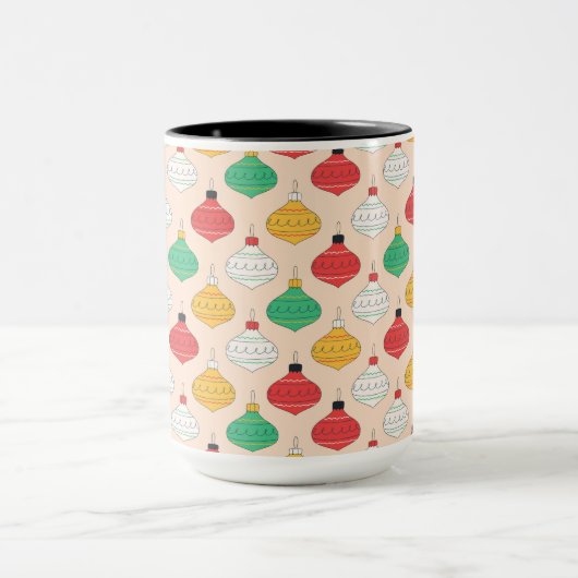 Retro Weihnachtsschmuck Muster Tasse (Zentrum)