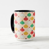 Retro Weihnachtsschmuck Muster Tasse (Vorderseite Links)