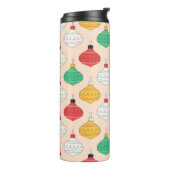 Retro Weihnachtsschmuck Muster Thermosbecher (Nach links gedreht)