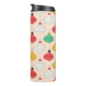 Retro Weihnachtsschmuck Muster Thermosbecher (Nach rechts gedreht)