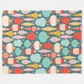 Retro Weihnachtsschmuck Nahtloses Muster Fleecedecke (Vorderseite (Horizontal))