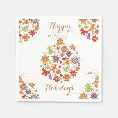 Retro Weihnachtsschmuck Napkins Serviette (Vorderseite)