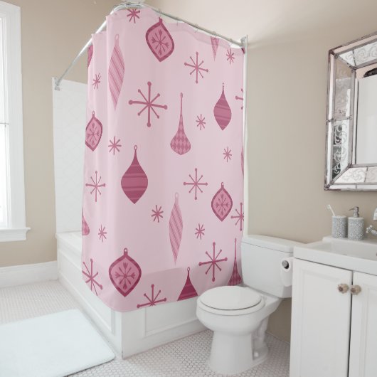 Retro Weihnachtsschmuck Red Duschvorhang (Beispiel)