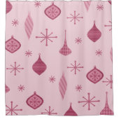 Retro Weihnachtsschmuck Red Duschvorhang (Vorderseite)