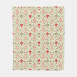 Retro-Weihnachtsschmuck Rosa, Rot, Grün Fleecedecke