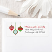 Retro Weihnachtsschmuck Rücksendeadressen-Aufklebe (Insitu)