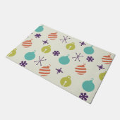 Retro Weihnachtsschmuck Schneeflocken Fußmatte (Schrägansicht)