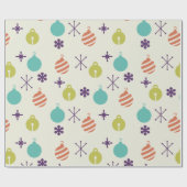 Retro Weihnachtsschmuck Schneeflocken Geschenkpapier (Flach)