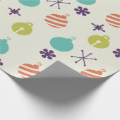 Retro Weihnachtsschmuck Schneeflocken Geschenkpapier (Ecke)