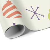 Retro Weihnachtsschmuck Schneeflocken Geschenkpapier (Rolleneckpunkt)