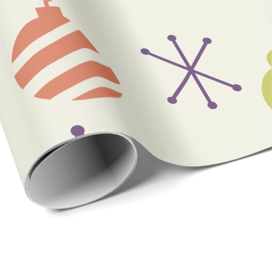 Retro Weihnachtsschmuck Schneeflocken Geschenkpapier (Rolleneckpunkt)