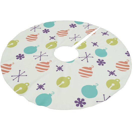 Retro Weihnachtsschmuck Schneeflocken Polyester Weihnachtsbaumdecke (Schrägansicht)