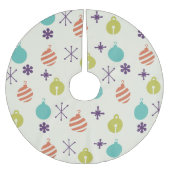 Retro Weihnachtsschmuck Schneeflocken Polyester Weihnachtsbaumdecke (Vorderseite)