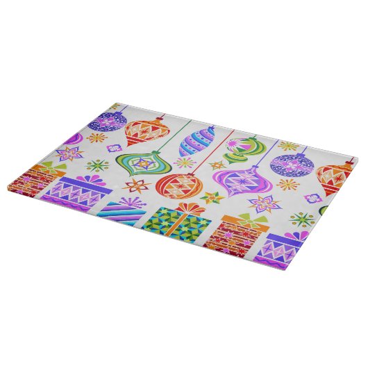 Retro Weihnachtsschmuck Schneidebrett (Ecke)