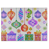 Retro Weihnachtsschmuck Schneidebrett (Vorderseite)