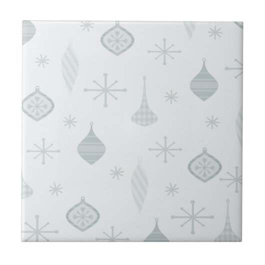 Retro Weihnachtsschmuck Silver Fliese (Vorderseite)