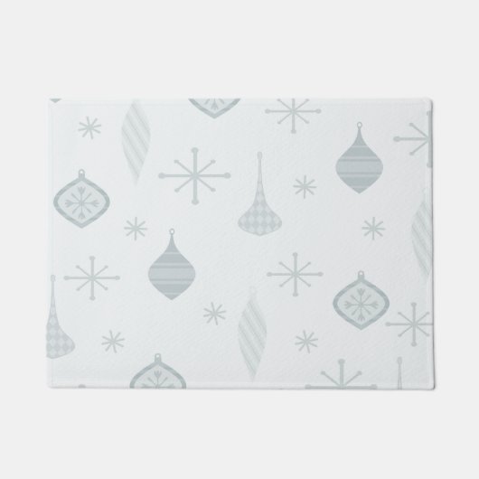 Retro Weihnachtsschmuck Silver Fußmatte (Vorderseite)
