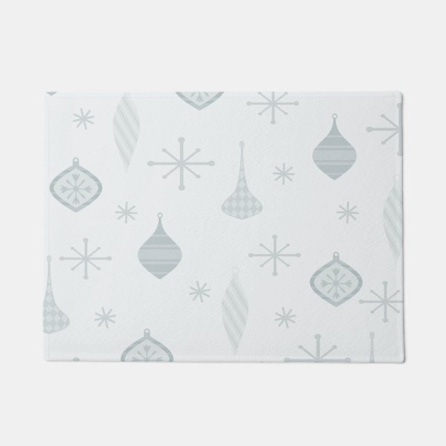 Retro Weihnachtsschmuck Silver Fußmatte (Vorderseite)
