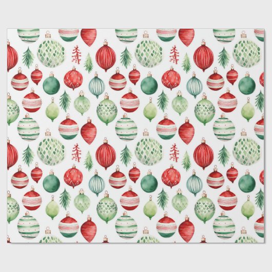 Retro Weihnachtsschmuck Umschlagpapier Geschenkpapier (Flach)