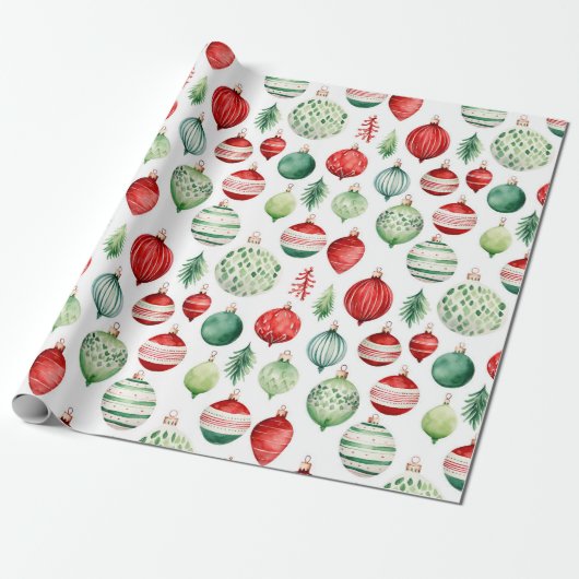 Retro Weihnachtsschmuck Umschlagpapier Geschenkpapier (Ungerollt)